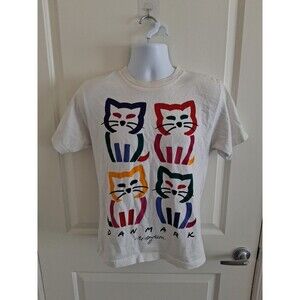 Vintage BO BENDIXEN Cat Graphic T Shirt Danish Art Mens Women’s  Unisex Small